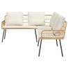 Canapé en L Naturel 231x173x78 cm en Poly Rattan 