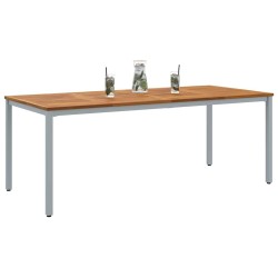Table de jardin 200 x 90 x 75 cm en bois d'acacia massif et métal 