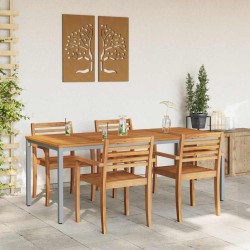 Table de jardin 200 x 90 x 75 cm en bois d'acacia massif et métal 
