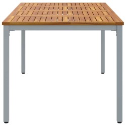 Table de jardin 200 x 90 x 75 cm en bois d'acacia massif et métal 