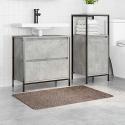 Tapis de bain rectangulaire marron 60x90 cm en polypropylène antidérapant 