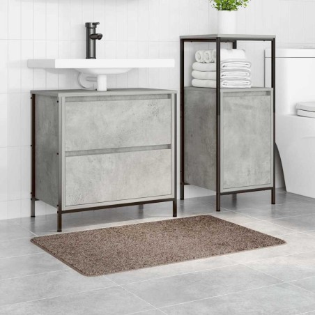 Tapis de bain rectangulaire marron 60x90 cm en polypropylène antidérapant 