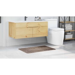 Tapis de bain rectangulaire marron 60x90 cm en polypropylène antidérapant 