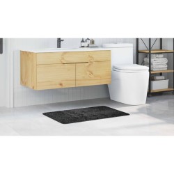 Tapis de bain Rectangulaire Gris Foncé 60x90 cm Polypropylène Antidérapant 
