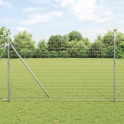 Clôture Euro avec 7 poteaux, 1,6 x 10 m, en acier galvanisé 