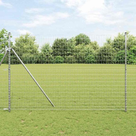 Clôture Euro avec 7 poteaux, 1,6 x 10 m, en acier galvanisé 