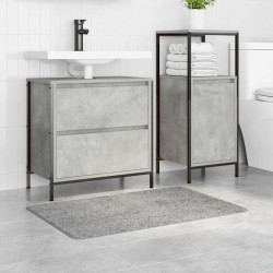 Tapis de bain rectangulaire gris 60x90 cm en polypropylène antidérapant 