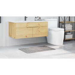 Tapis de bain rectangulaire gris 60x90 cm en polypropylène antidérapant 