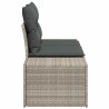 Canapé de jardin 2 places avec rangement et coussins gris poly rotin 