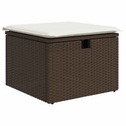 Ensemble de canapé de jardin en 4 pièces avec coussins marron en rotin synthétique 