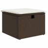 Ensemble de canapé de jardin en 4 pièces avec coussins marron en rotin synthétique 