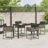 Ensemble de jardin 5 pièces avec coussins gris en poly rotin 