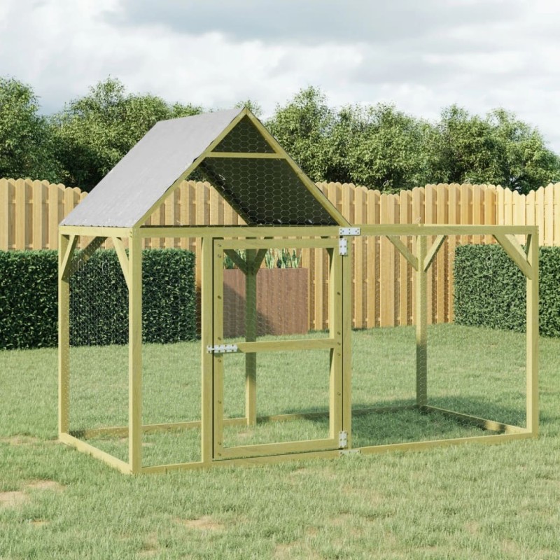 Poulailler 200x100x150 cm Bois de pin massif imprégné 