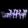 Décoration de Noël Rennes et traîneau 320 LED Acrylique 