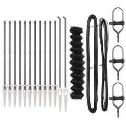 Jeu de Poteaux de Clôture Gris 1.4 x 25 m Acier galvanisé 