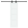 Porte coulissante avec ensemble de quincaillerie blanche 61x198.5 cm en bois massif de pin 