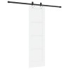 Porte coulissante avec ensemble de quincaillerie blanche 61x198.5 cm en bois massif de pin 