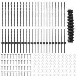 Clôture en Mailles avec 44 Poteaux en U Gris 1x25 m Acier 