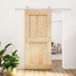 Porte coulissante et kit de quincaillerie 95x210 cm pin massif 