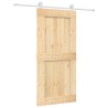 Porte coulissante et kit de quincaillerie 95x210 cm pin massif 