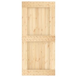 Porte coulissante et kit de quincaillerie 95x210 cm pin massif 