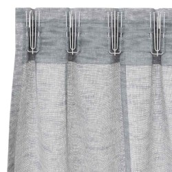 Rideaux 2 pcs Gris foncé 140 x 175 cm Polyester 