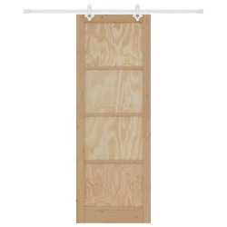 Porte coulissante avec kit quincaillerie 83x232 cm Bois massif Pin 