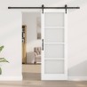 Porte coulissante avec set de quincaillerie blanche 73,5x198,5 cm en bois massif de pin 
