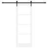 Porte coulissante avec set de quincaillerie blanche 73,5x198,5 cm en bois massif de pin 