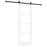 Porte coulissante avec set de quincaillerie blanche 73,5x198,5 cm en bois massif de pin 