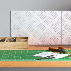 Plaques en Aluminium à Motif en Damier 2 pcs Antidérapantes 30x20 cm 