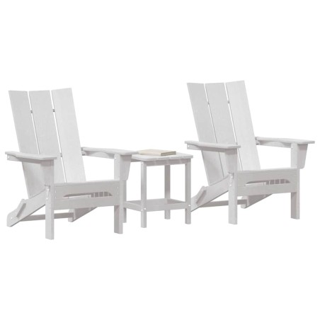 Ensemble de Salon de Jardin 3 Pièces Blanc HDPE 