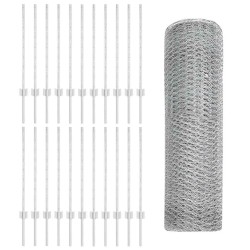 Pieux de clôture 11 pcs U-Channel 80 cm Acier galvanisé 