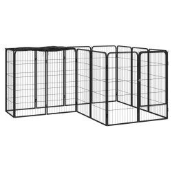 Parc pour chien 14panneaux Noir 50x100cm Acier enduit de poudre 