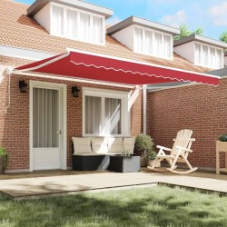 Store manuel rétractable Rouge 400x300 cm 