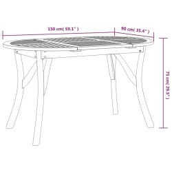 Table de jardin 150x90x75 cm Bois d'acacia solide 