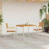 Chaises de jardin empilables 2 pcs en bois d'acacia et acier inoxydable 