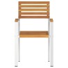 Chaises de jardin empilables 2 pcs en bois d'acacia et acier inoxydable 