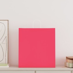 Sacs en papier 250 pcs avec poignées rose 45x17x48 cm 