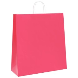 Sacs en papier 250 pcs avec poignées rose 45x17x48 cm 