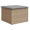 Ensemble de canapé de jardin en 4 pièces avec coussins beiges en poly rotin 