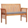 Banc de jardin 2 places avec coussin 120cm Bois d'acacia massif 
