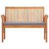 Banc de jardin 2 places avec coussin 120cm Bois d'acacia massif 