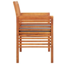 Banc de jardin 2 places avec coussin 120cm Bois d'acacia massif 