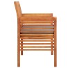Banc de jardin 2 places avec coussin 120cm Bois d'acacia massif 