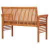 Banc de jardin 2 places avec coussin 120cm Bois d'acacia massif 