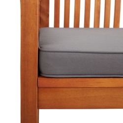 Banc de jardin 2 places avec coussin 120cm Bois d'acacia massif 