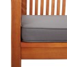 Banc de jardin 2 places avec coussin 120cm Bois d'acacia massif 