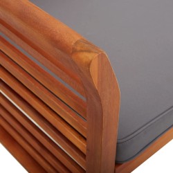 Banc de jardin 2 places avec coussin 120cm Bois d'acacia massif 