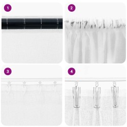 Rideaux avec des rideaux 2 pcs Blanc 140 x 175 cm Polyester 